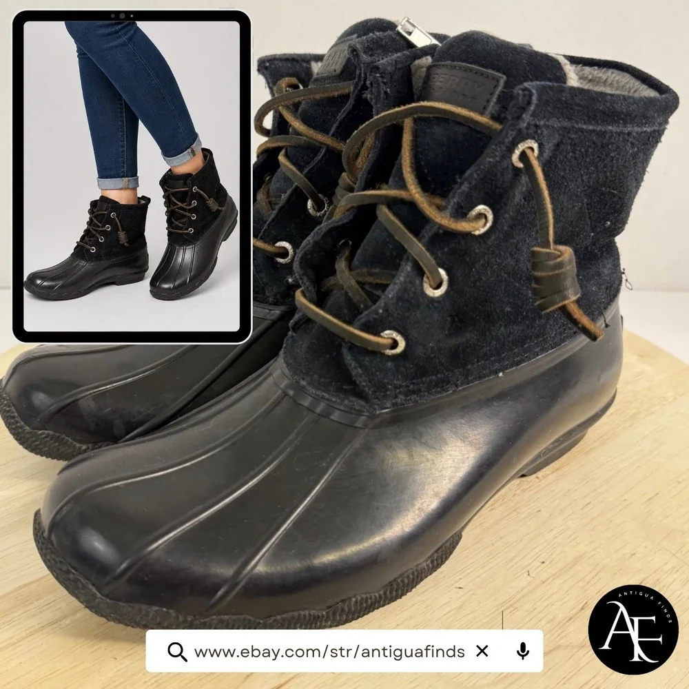 SPERRY Women's Shoes Top-Sider Saltwater Duck Boots Waterproof Outdoor Size 7